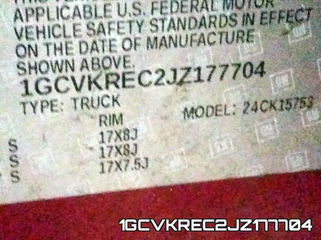 1GCVKREC2JZ177704 фото 2