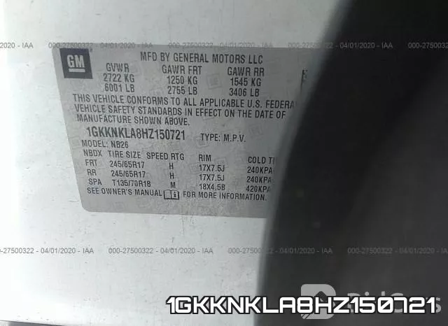 1GKKNKLA8HZ150721 фото 10