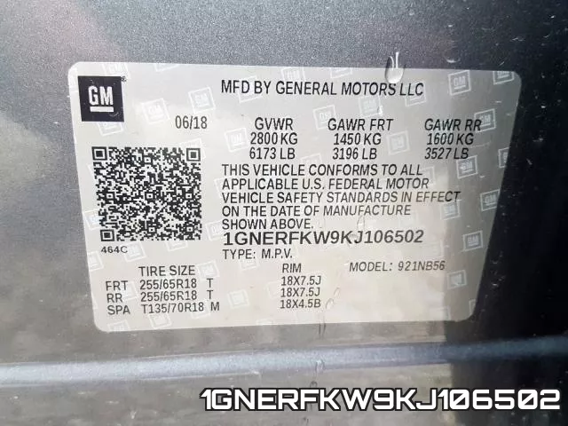 1GNERFKW9KJ106502 фото 2