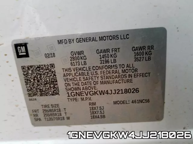 1GNEVGKW4JJ218026 фото 2