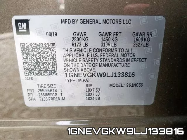 1GNEVGKW9LJ133816 фото 2