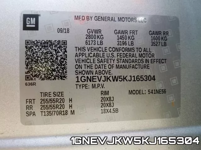 1GNEVJKW5KJ165304 фото 2
