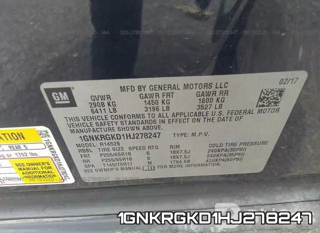 1GNKRGKD1HJ278247 фото 10