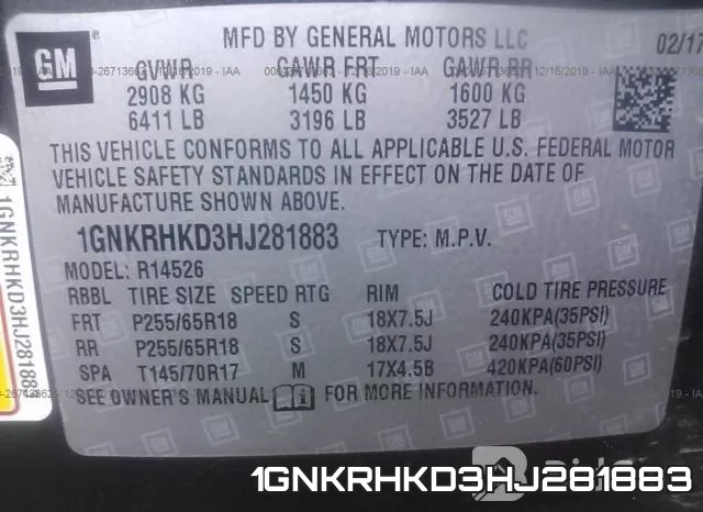 1GNKRHKD3HJ281883 фото 10