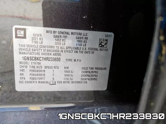 1GNSCBKC7HR233830 фото 2