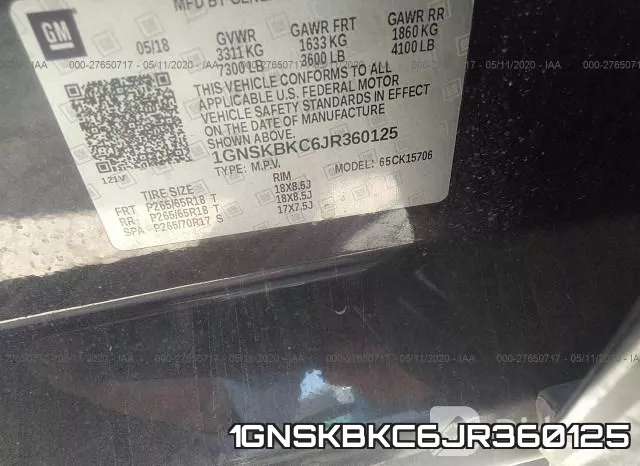 1GNSKBKC6JR360125 фото 10