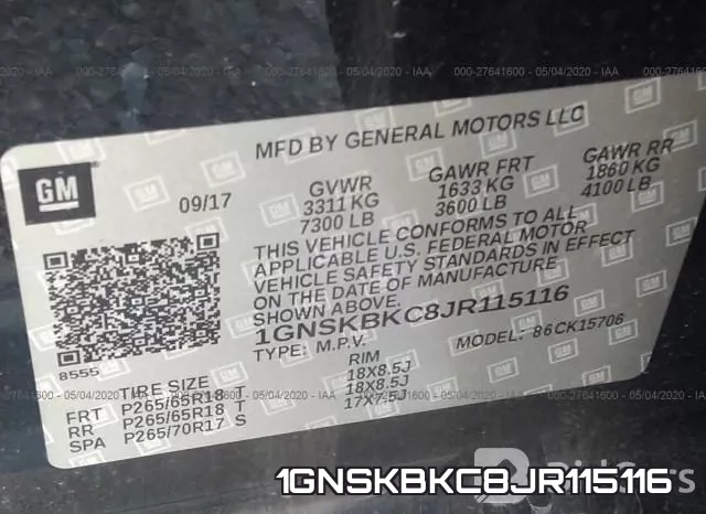 1GNSKBKC8JR115116 фото 10