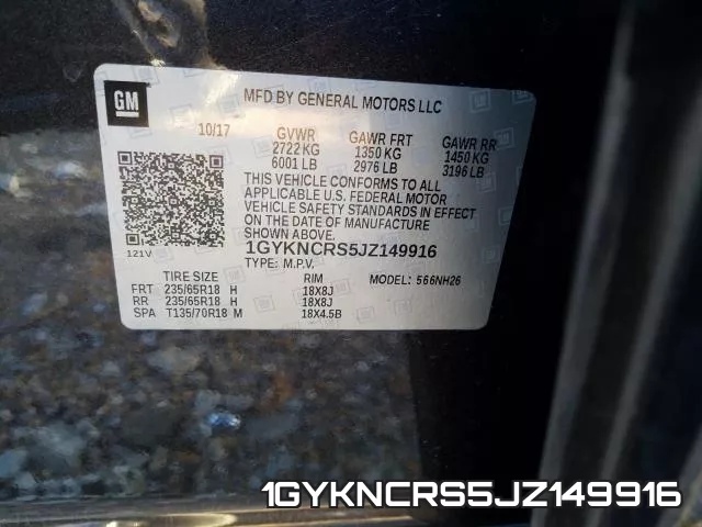 1GYKNCRS5JZ149916 фото 2