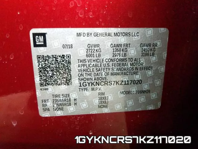 1GYKNCRS7KZ117020 фото 2