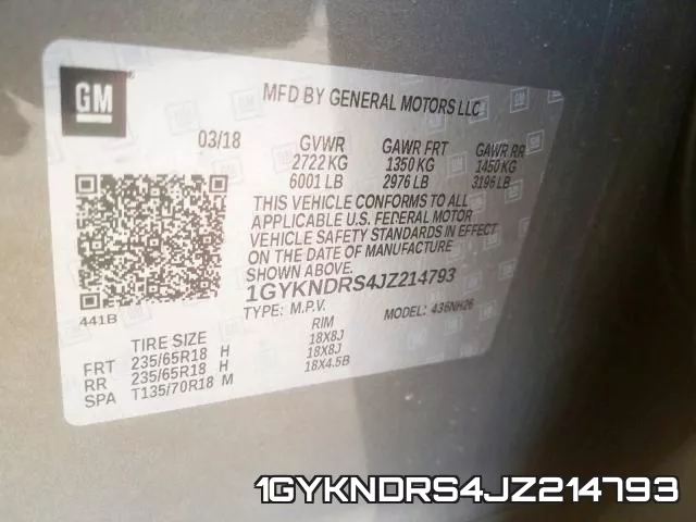 1GYKNDRS4JZ214793 фото 2