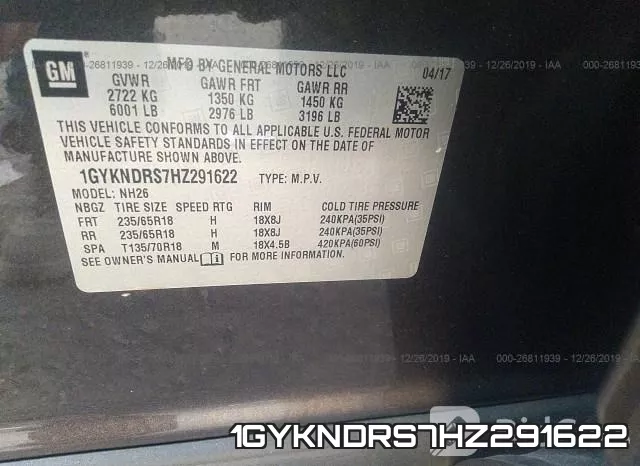 1GYKNDRS7HZ291622 фото 10