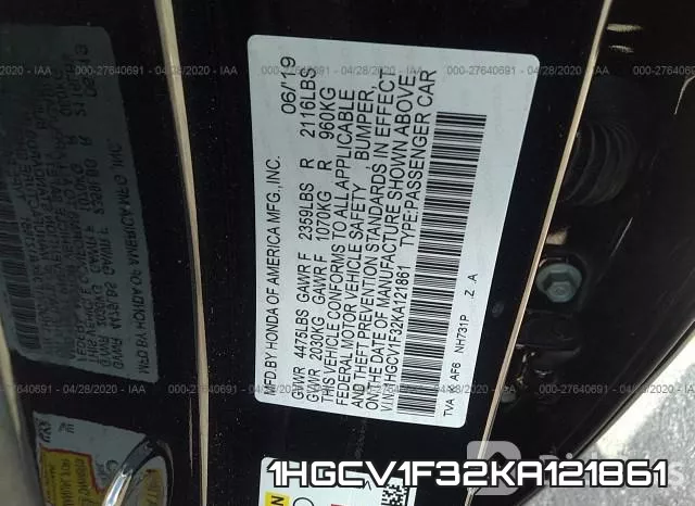 1HGCV1F32KA121861 фото 10