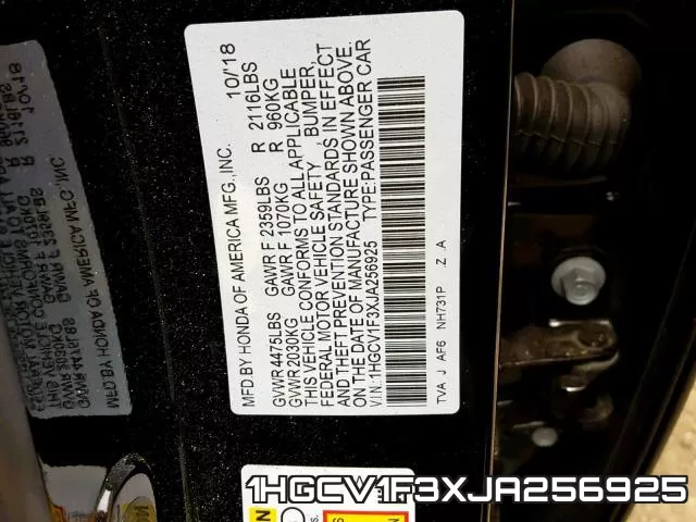 1HGCV1F3XJA256925 фото 2