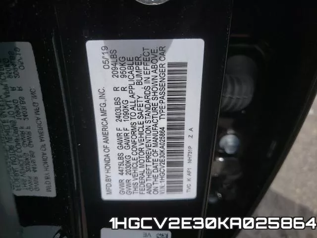 1HGCV2E30KA025864 фото 2