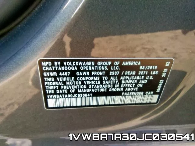 1VWBA7A30JC030541 фото 2