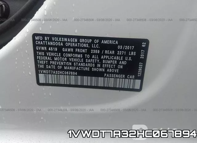 1VWDT7A32HC067894 фото 10