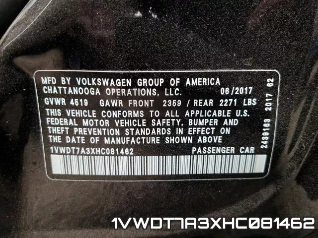 1VWDT7A3XHC081462 фото 2