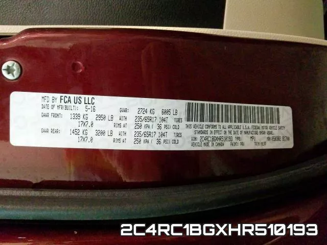 2C4RC1BGXHR510193 фото 2
