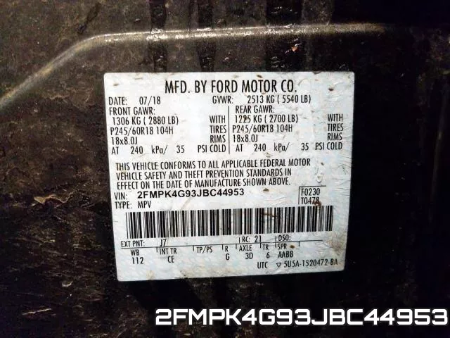 2FMPK4G93JBC44953 фото 2