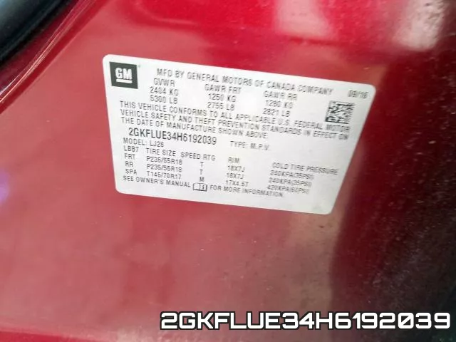 2GKFLUE34H6192039 фото 2