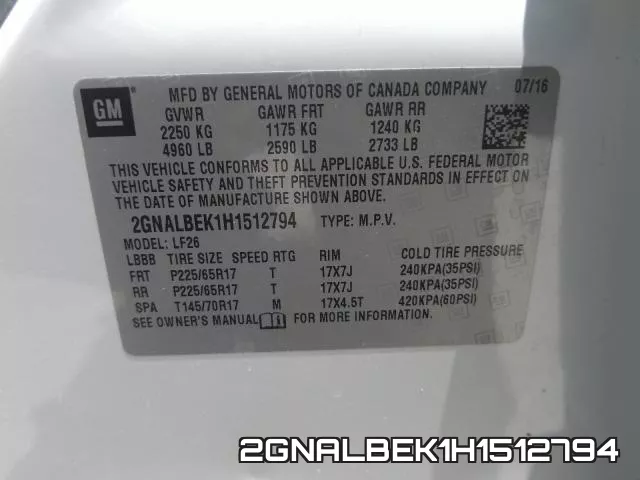2GNALBEK1H1512794 фото 2