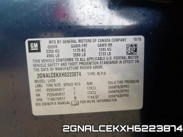 2GNALCEKXH6223874 фото 2