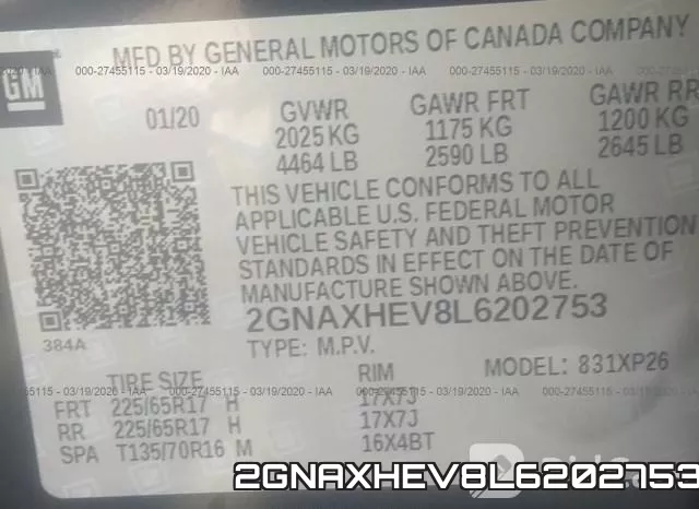 2GNAXHEV8L6202753 фото 10