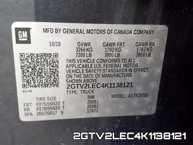 2GTV2LEC4K1138121 фото 2