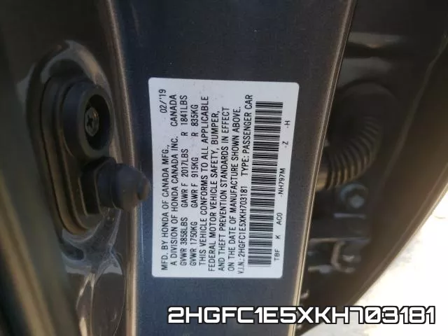 2HGFC1E5XKH703181 фото 2