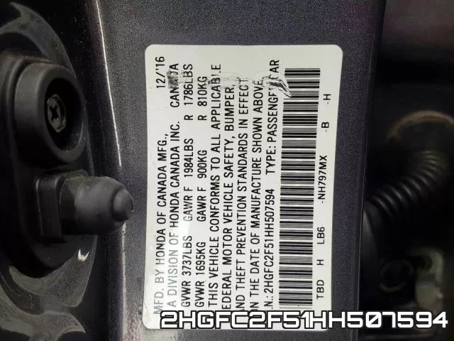 2HGFC2F51HH507594 фото 2