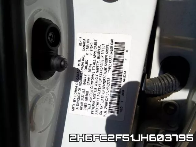 2HGFC2F51JH603795 фото 2