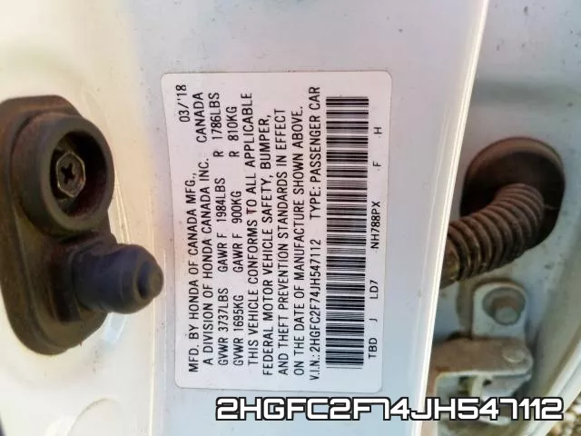 2HGFC2F74JH547112 фото 2