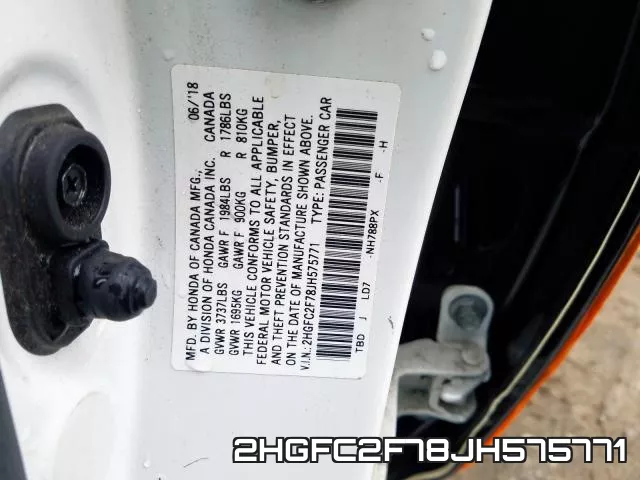 2HGFC2F78JH575771 фото 2