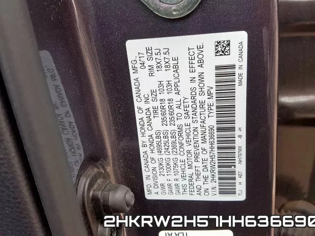 2HKRW2H57HH636690 фото 2