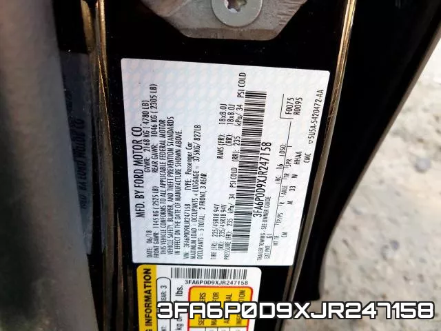 3FA6P0D9XJR247158 фото 2