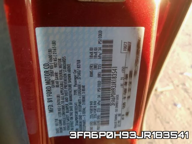 3FA6P0H93JR183541 фото 2