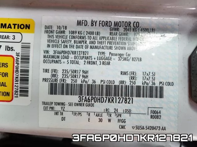 3FA6P0HD7KR127821 фото 2