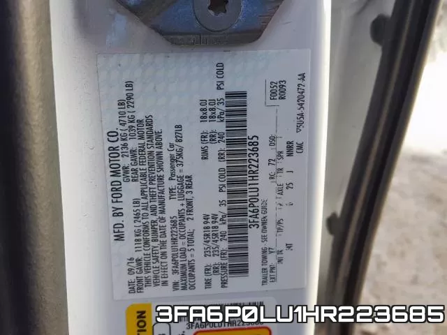 3FA6P0LU1HR223685 фото 2