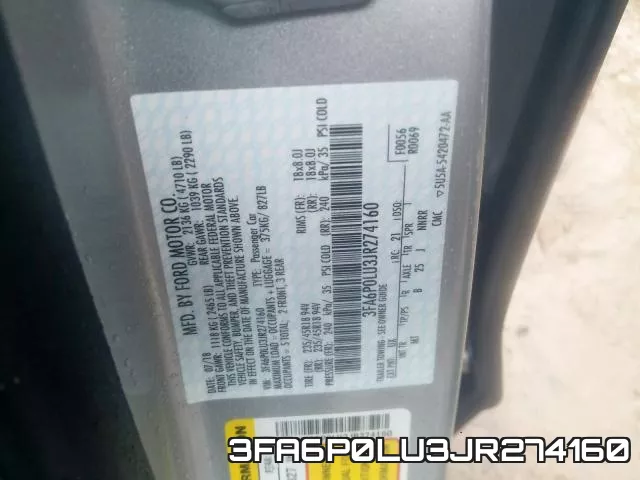 3FA6P0LU3JR274160 фото 2