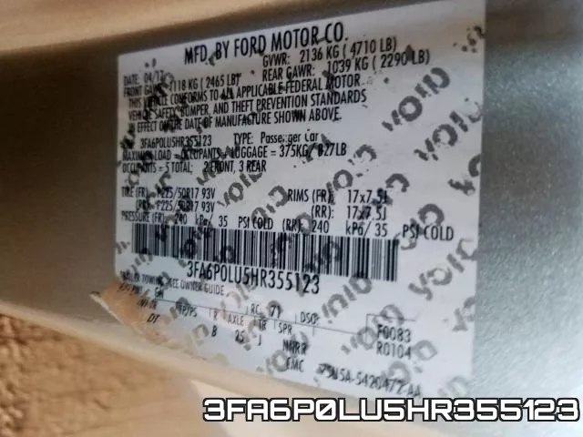 3FA6P0LU5HR355123 фото 2