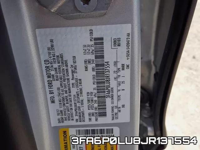 3FA6P0LU8JR137554 фото 2