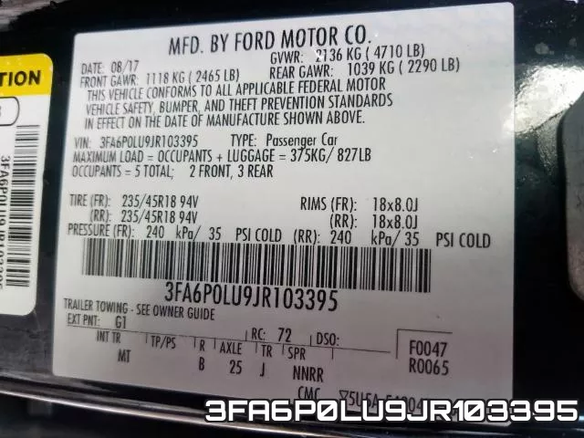 3FA6P0LU9JR103395 фото 2