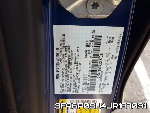 3FA6P0SU4JR187031 фото 2