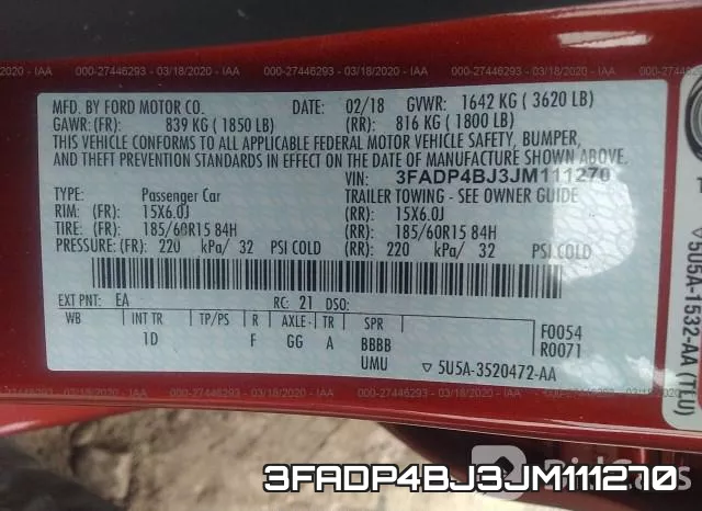 3FADP4BJ3JM111270 фото 10