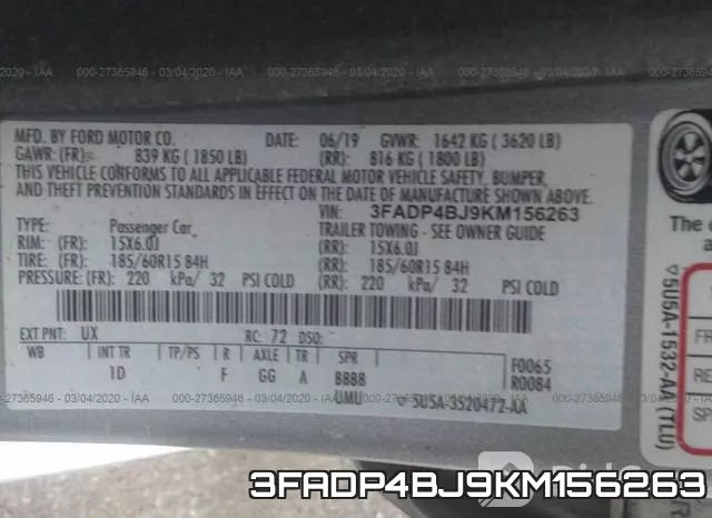 3FADP4BJ9KM156263 фото 10