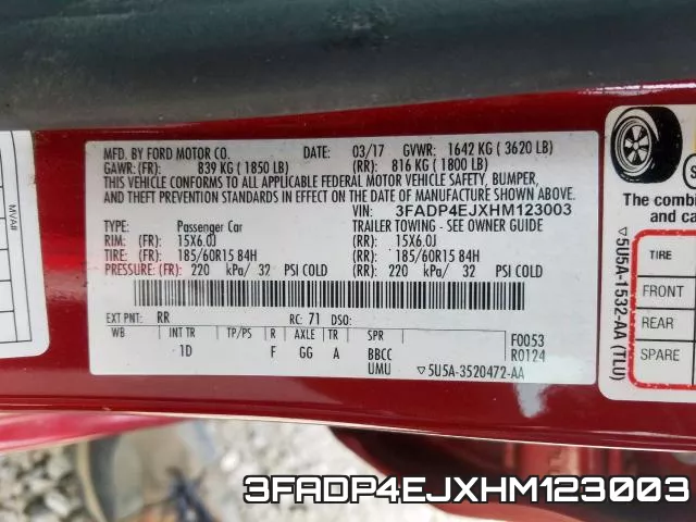 3FADP4EJXHM123003 фото 2