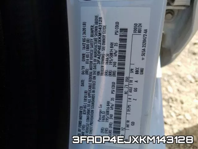 3FADP4EJXKM143128 фото 2