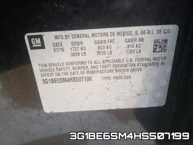 3G1BE6SM4HS507199 фото 2