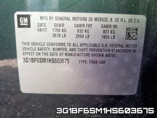 3G1BF6SM1HS603675 фото 2