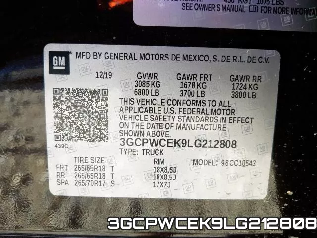 3GCPWCEK9LG212808 фото 2